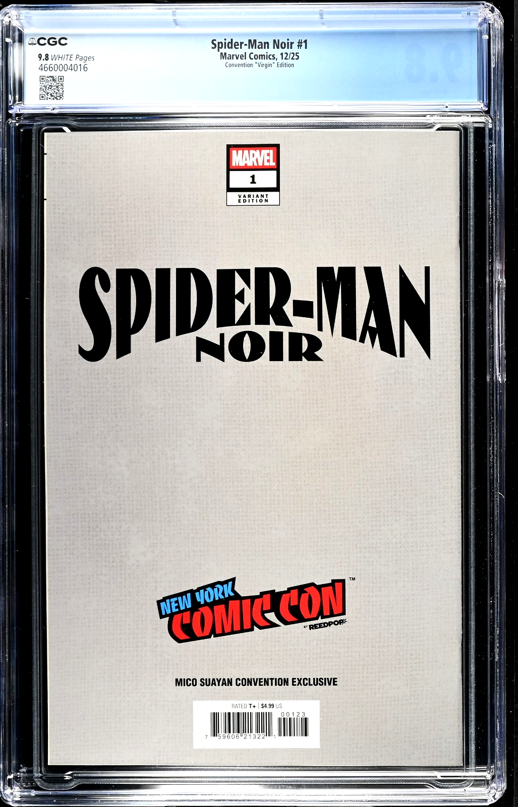 Spider-Man Noir #1 (2025) CGC 9.8 NM/MT Mico Suayan NYCC COA Virgin (LTD 800)