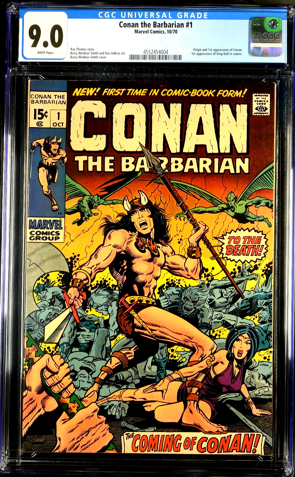 Conan the Barbarian #1 (1970) CGC 9.0 VF/NM WHITE KEY 1st Appearance & Origin