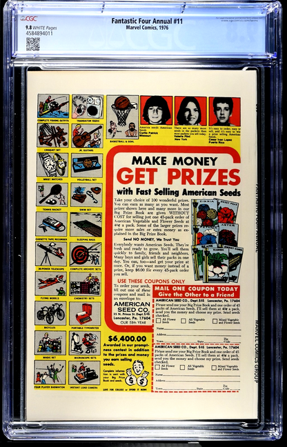 Fantastic Four Annual #11 (1976) CGC 9.8 NM/MT WHITE Kirby Invaders Battle Cover