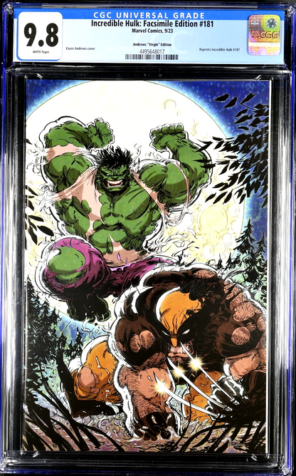 Incredible Hulk #181 (2023) CGC 9.8 NM/MT WHITE Kaare Andrews Facsimile Virgin