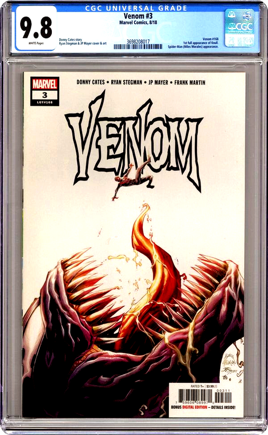 Venom #3 (2018) CGC 9.8 NM/MT WHITE Pages 1st Print Key 1st Knull Stegman Cates