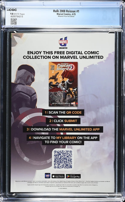 Hulk Reissue #1 (2025) CGC 9.8 NM/MT Whatnot Prism Foil McGuinness LTD 400
