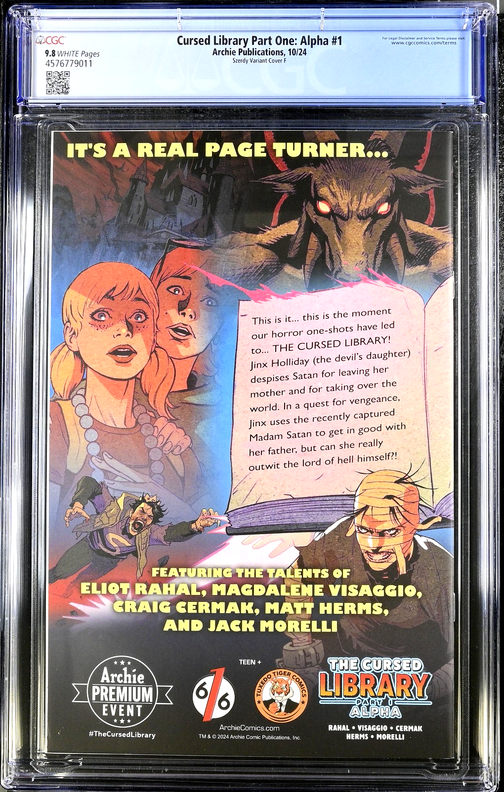 Cursed Library Part One: Alpha #1 (2024) CGC 9.8 NM/MT Szerdy B&W Virgin Cover F