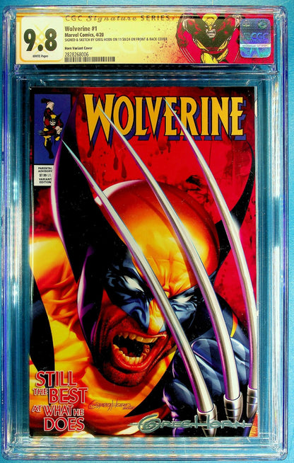 Wolverine #1 (2020) CGC 9.8 NM/MT SS Greg Horn Enhanced Signature Custom Label