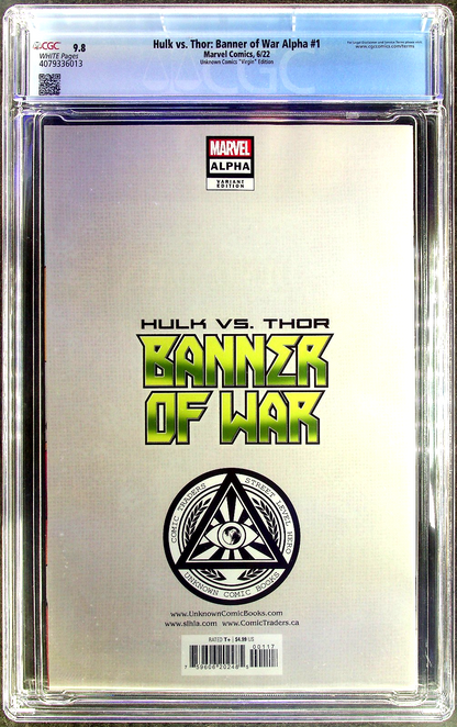 Hulk vs. Thor Banner of War Alpha #1 (2022) CGC 9.8 NM/MT Kirkham Virgin Variant
