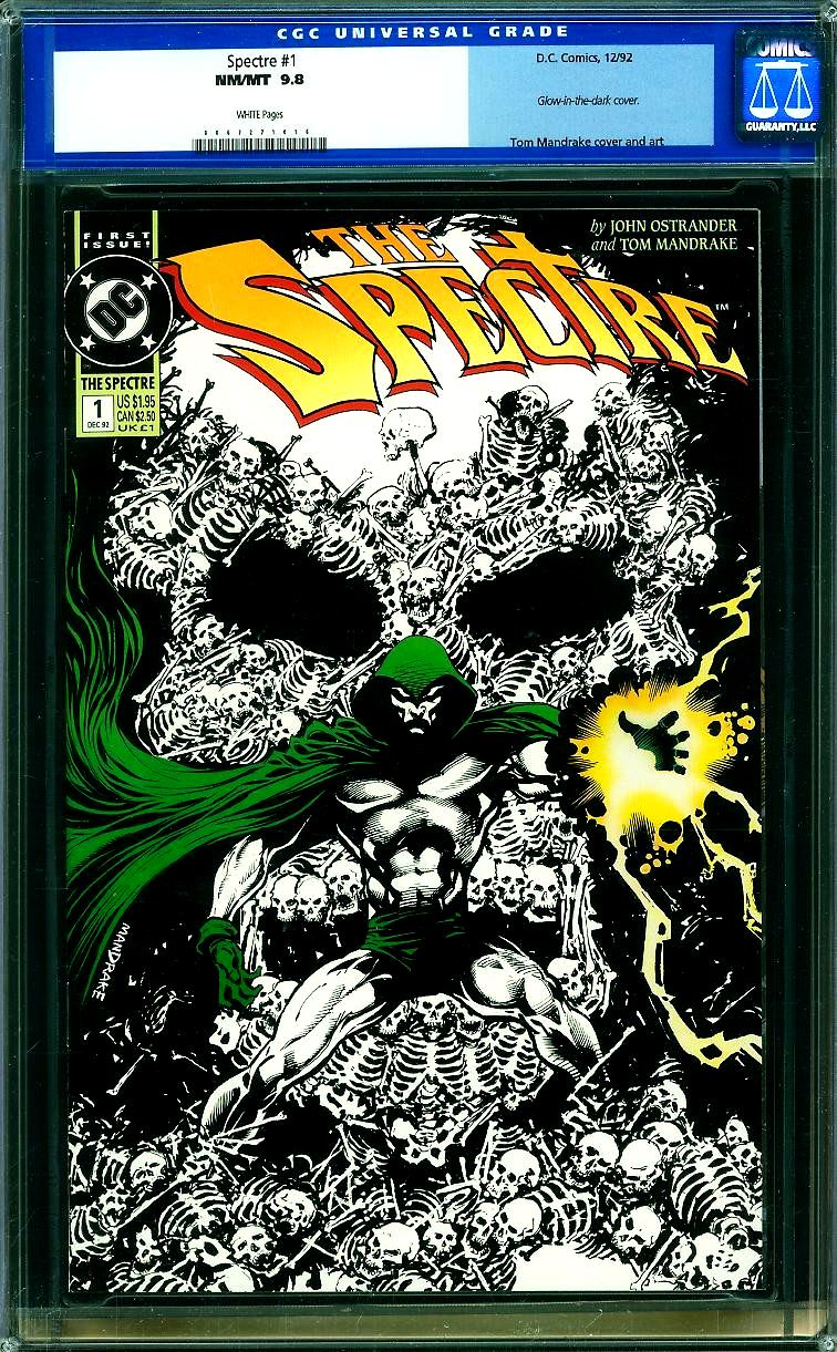 Spectre #1 (1992) CGC 9.8 NM/MT White Old Label Glow-In-The-Dark Skull Cover