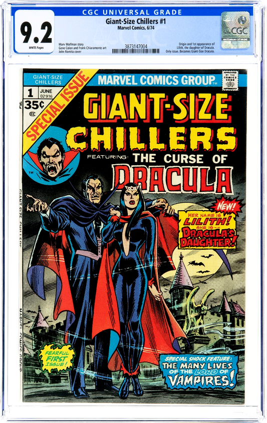 Giant-Size Chillers #1 (1974) CGC 9.2 NM- Origin 1st Lilith Daughter of Dracula