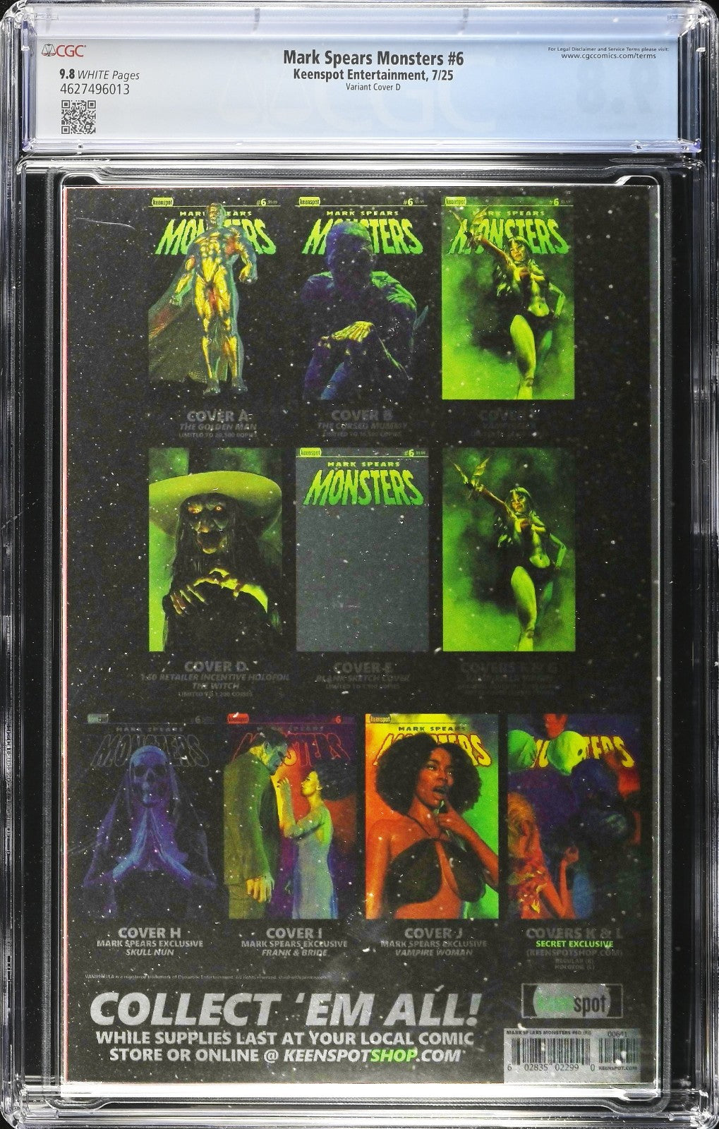 Mark Spears Monsters #6 (2025) CGC 9.8 NM/MT Virgin Cover D Witch Holofoil 1:50