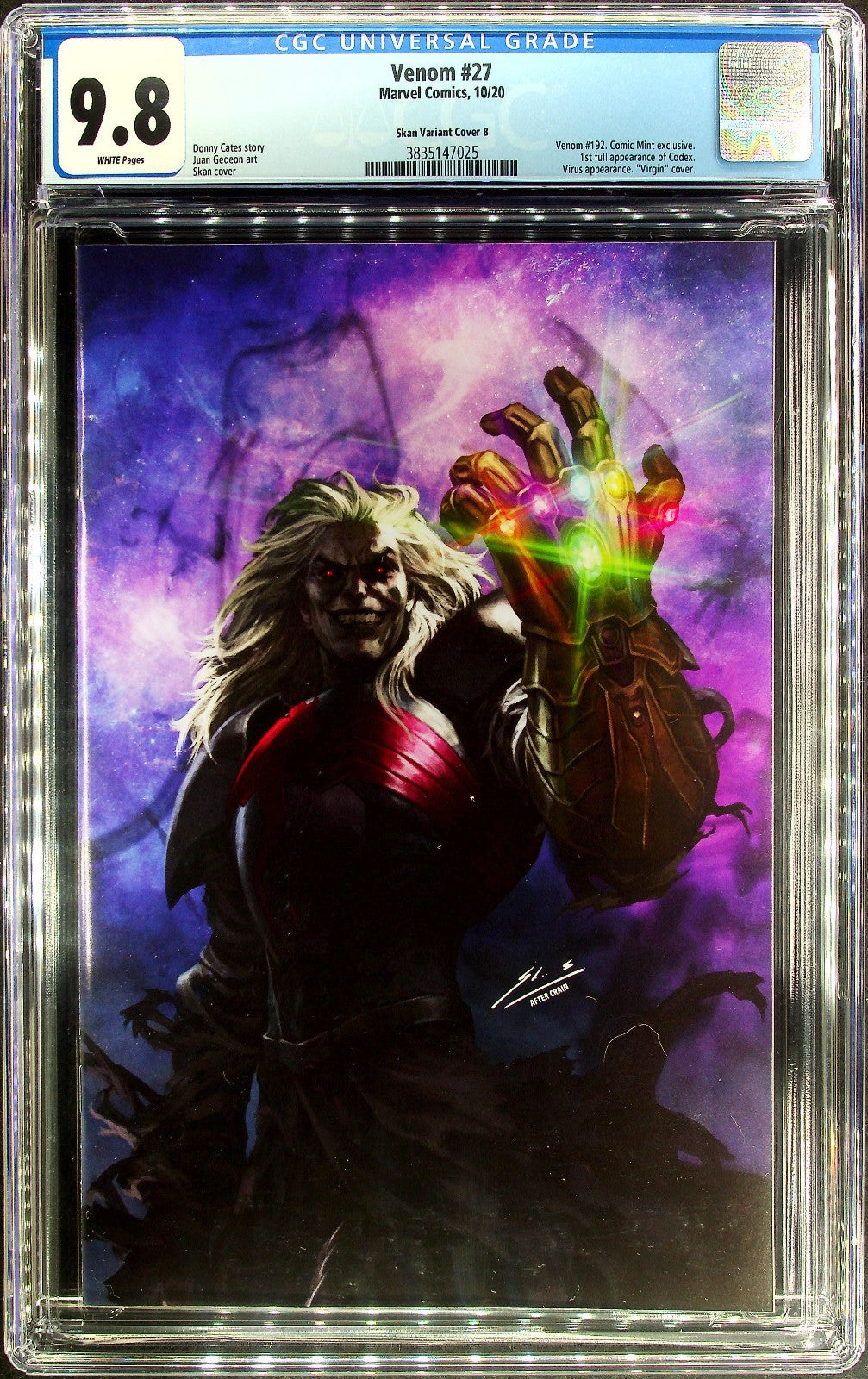 Venom #27 (2020) CGC 9.8 NM/MT LGY 192 Comic MInt Skan Srisuwan Virgin 1st Codex