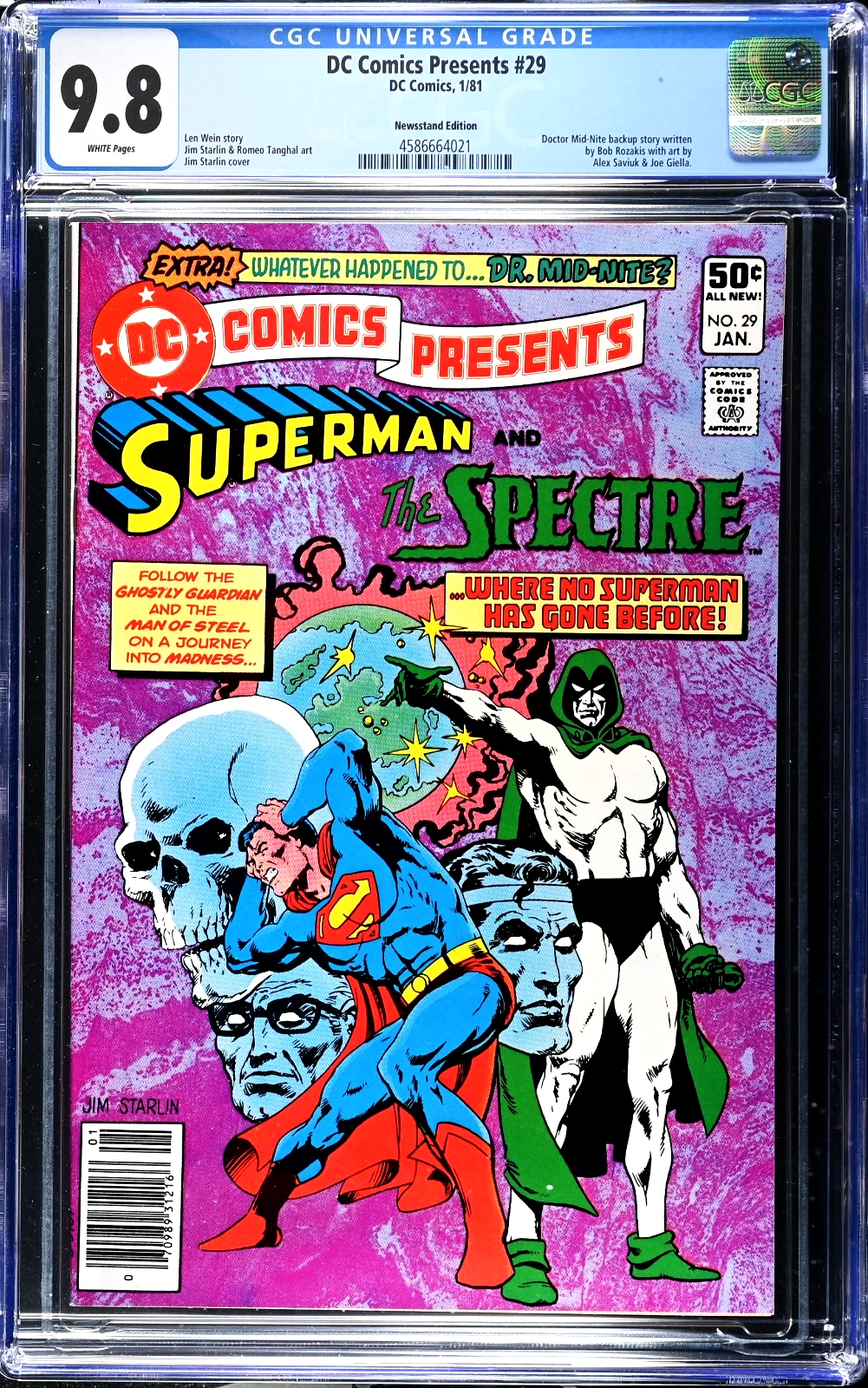DC Comics Presents #29 (1981) CGC 9.8 WHITE Newsstand Superman Spectre Battle