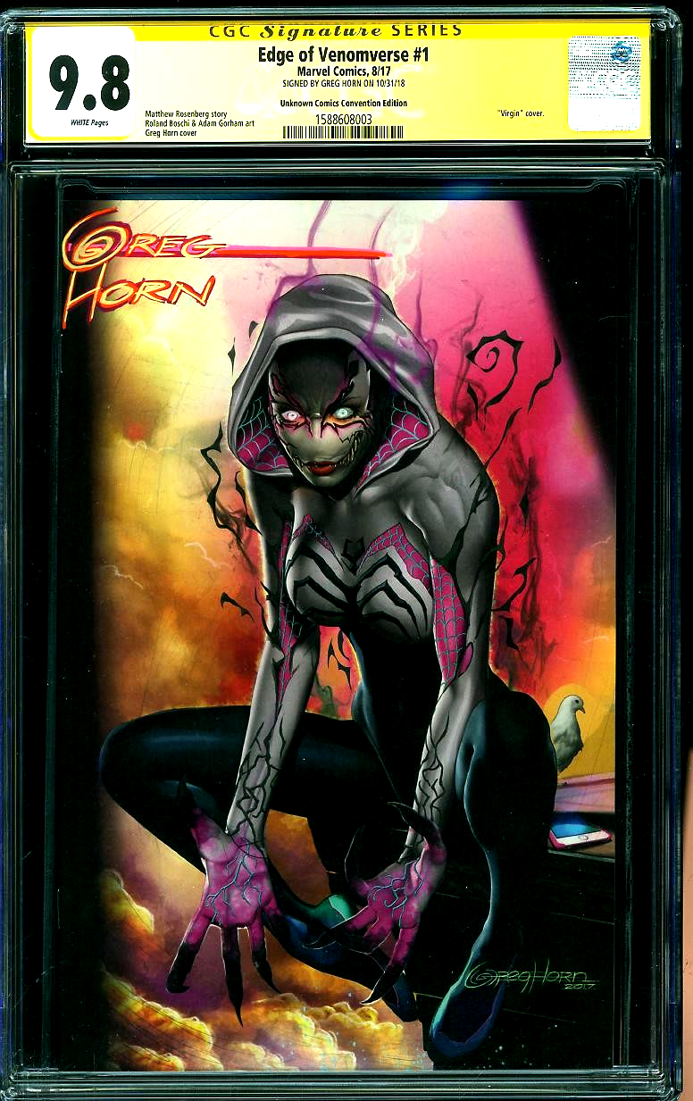 Edge of Venomverse #1 (2017) CGC 9.8 Virgin Cover D Greg Horn Enhanced Signature