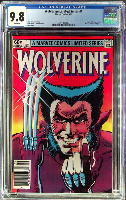 Wolverine Limited Series #1 (1982) CGC 9.8 NMMT WHITE Frank Miller Newsstand