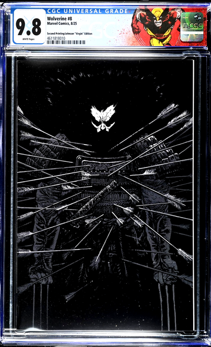 Wolverine #8 (2025) CGC 9.8 NM/MT 2nd Print Johnson Virgin Incentive LTD 1:25