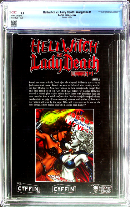 Hellwitch vs. Lady Death Wargasm #1 (2022) CGC 9.9 MINT Silver Surfer 4 Homage