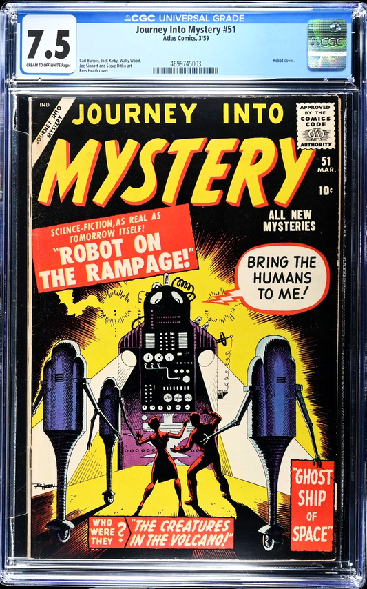 Journey into Mystery #51 (1959) CGC 7.5 VF- C/OW Atlas Robot on the Rampage RARE