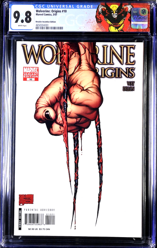 Wolverine Origins #10 (2007) CGC 9.8 Retailer Incentive 1:100 3rd Claw Custom