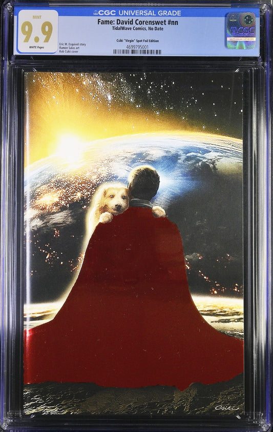 Fame David Corenswet (2025) CGC 9.9 MINT Csiki Superman Krypto Spot Foil Ltd 100