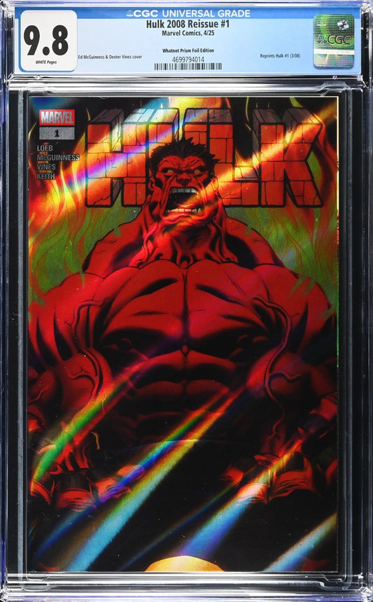 Hulk Reissue #1 (2025) CGC 9.8 NM/MT Whatnot Prism Foil McGuinness LTD 400