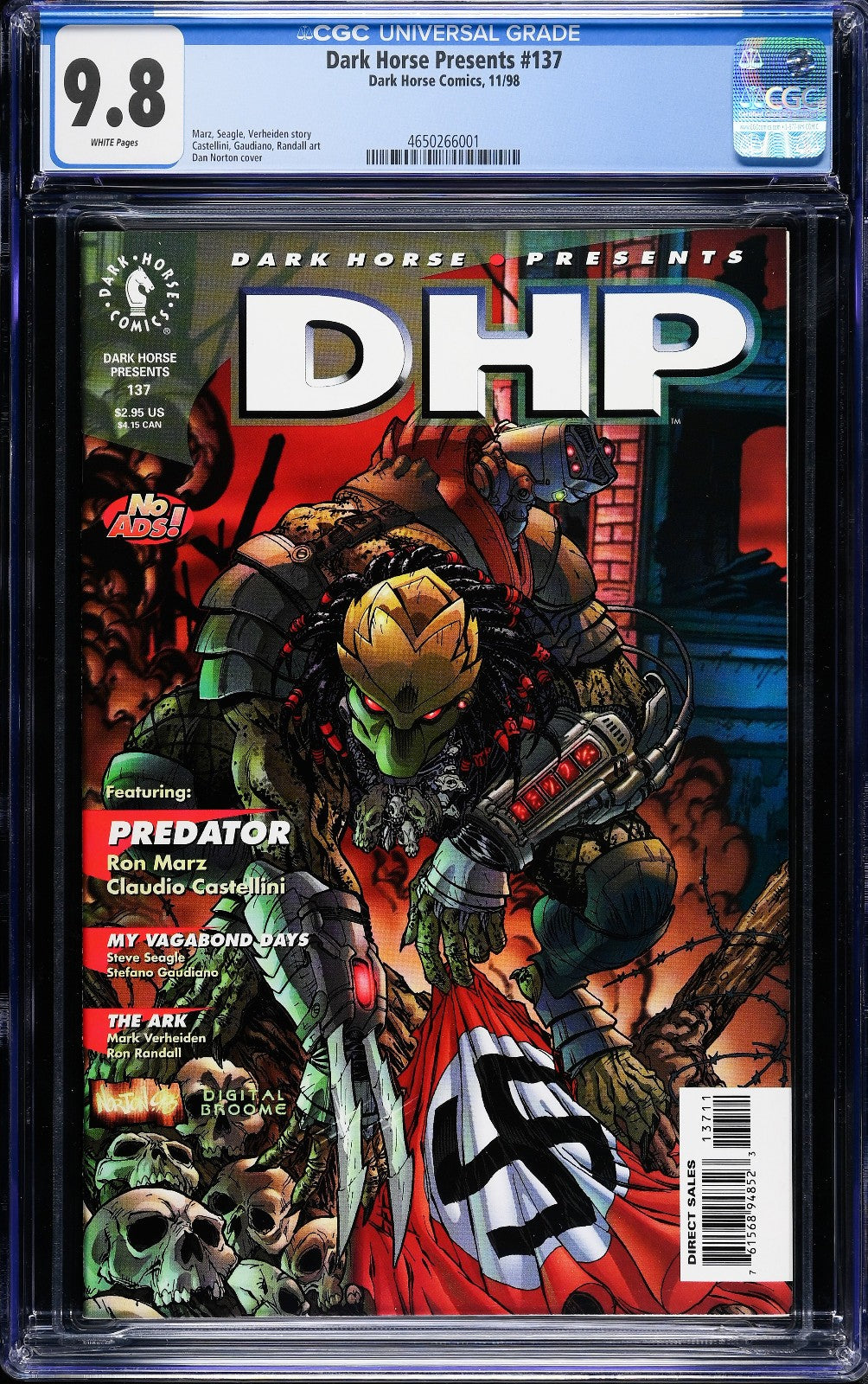 Dark Horse Presents #137 (1998) CGC 9.8 NM/MT Dark Horse Predator vs Nazis