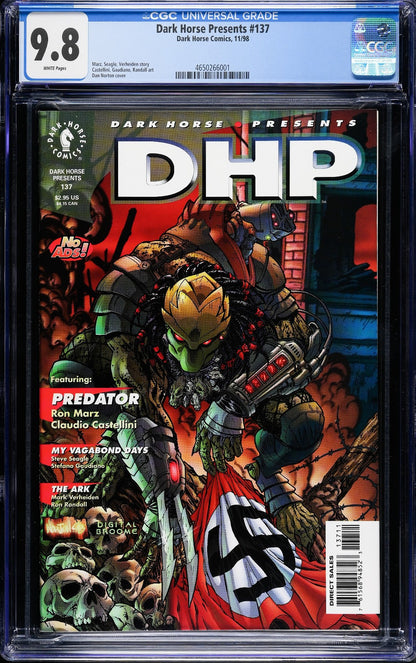 Dark Horse Presents #137 (1998) CGC 9.8 NM/MT Dark Horse Predator vs Nazis