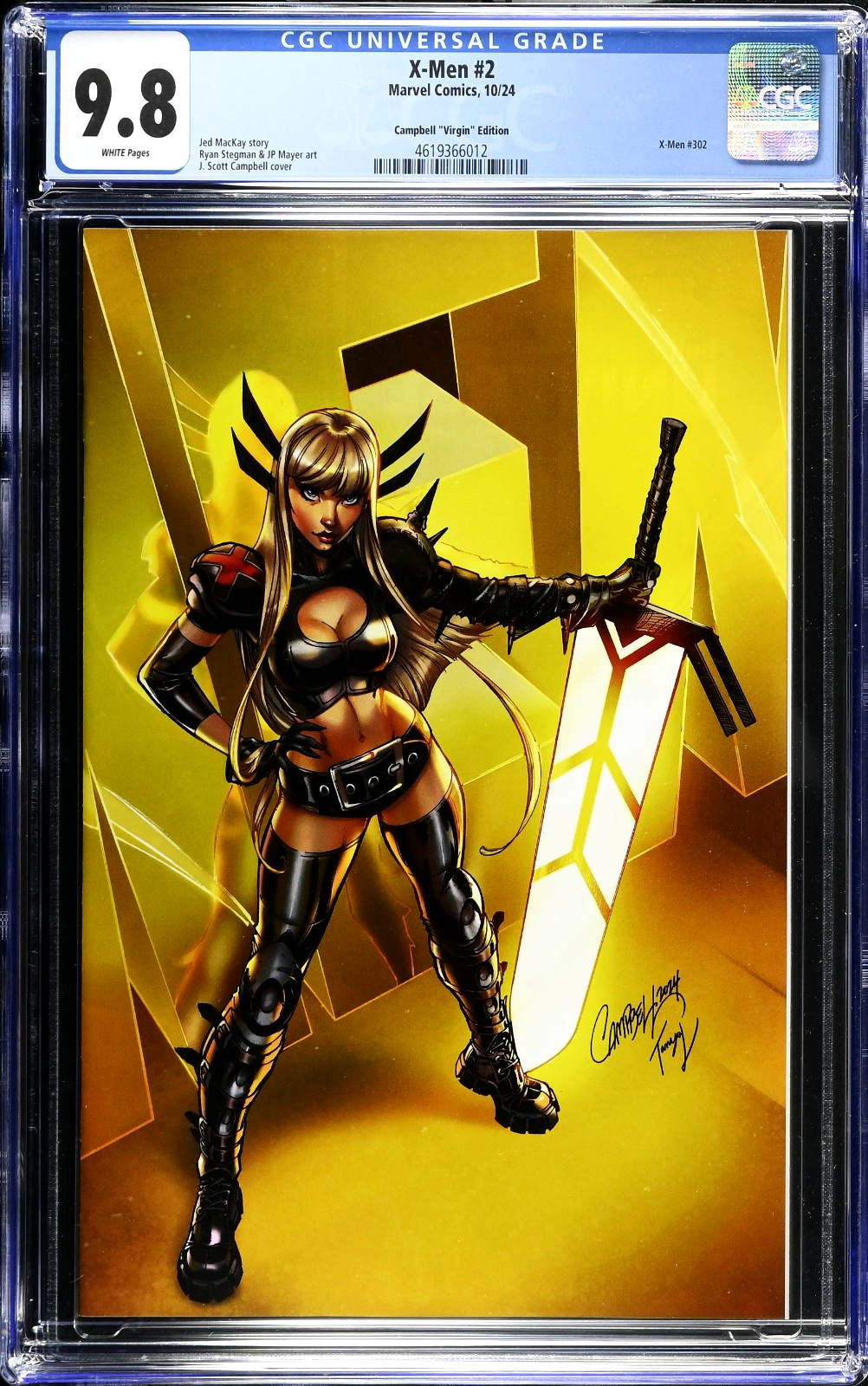 X-Men 2 (2024) CGC 9.8 NM/MT J Scott Campbell Magik Virgin Incentive 1:100