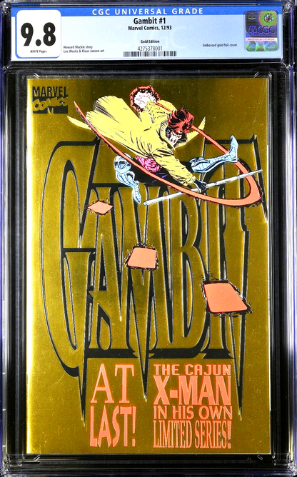 Gambit #1 (1993) CGC 9.8 NM/MT WHITE Pages KEY Janson Embossed Gold Foil Edition