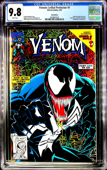 Venom Lethal Protector #1 (1993) CGC 9.8 NM/MT WHITE GOLD Bagley Sam De La Rosa