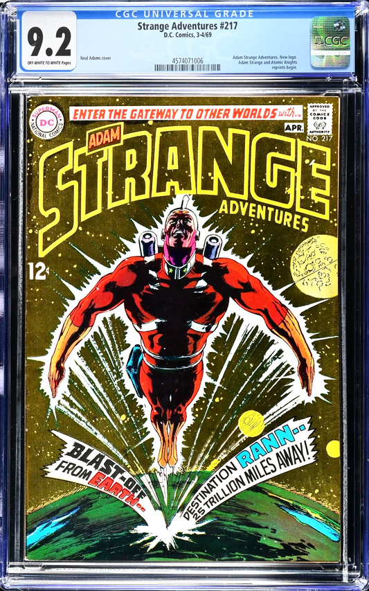 Strange Adventures #217 (1969) CGC 9.2 NM- OW/W Adams Iconic 1st Adam Strange