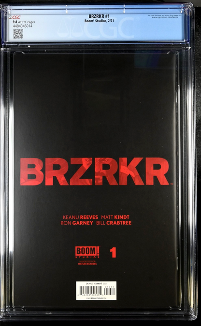 BRZRKR #1 (2021) CGC 9.8 NM/MT WHITE Boom! Studios Keanu Reeves Grampa 1st Print