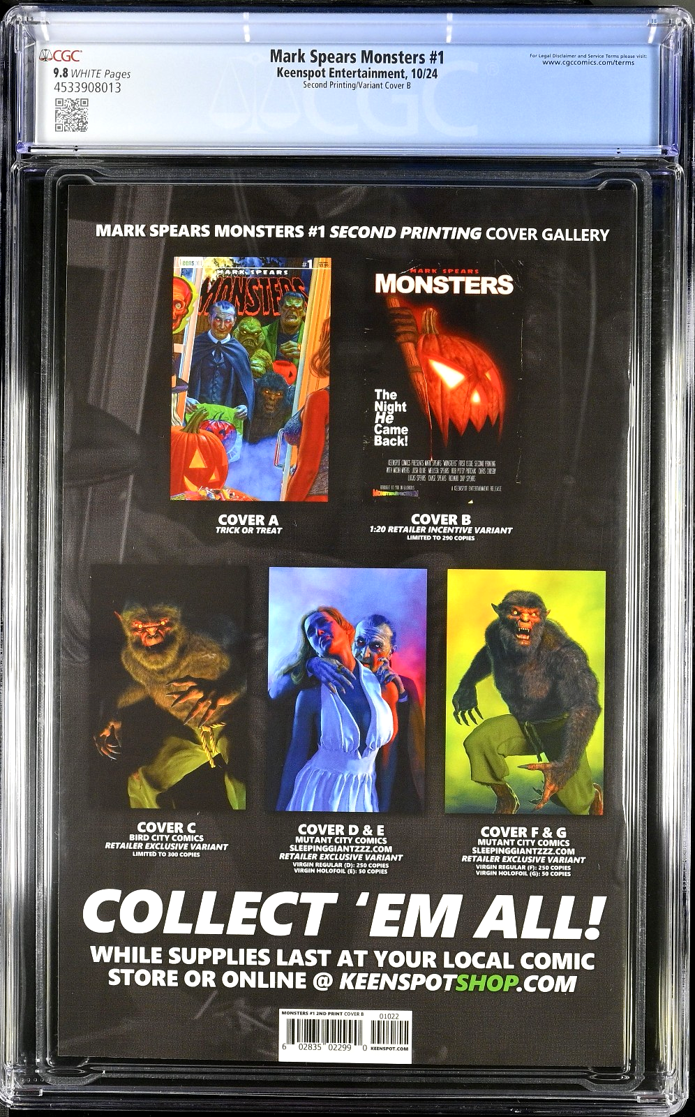 Mark Spears Monsters #1 (2024) CGC 9.8 2nd Print Halloween Homage Incentive 1:20