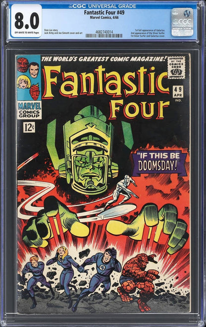 Fantastic Four #49 (1966) CGC 8.0 VF OW/W KEY 1st Galactus & 2nd Silver Surfer