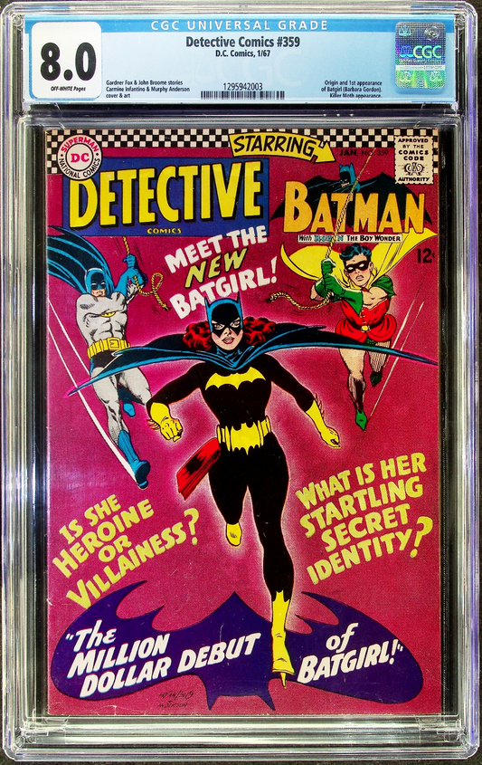 Detective Comics #359 (1967) CGC VF 8.0 O/W Pages KEY 1st Batgirl Barbara Gordon