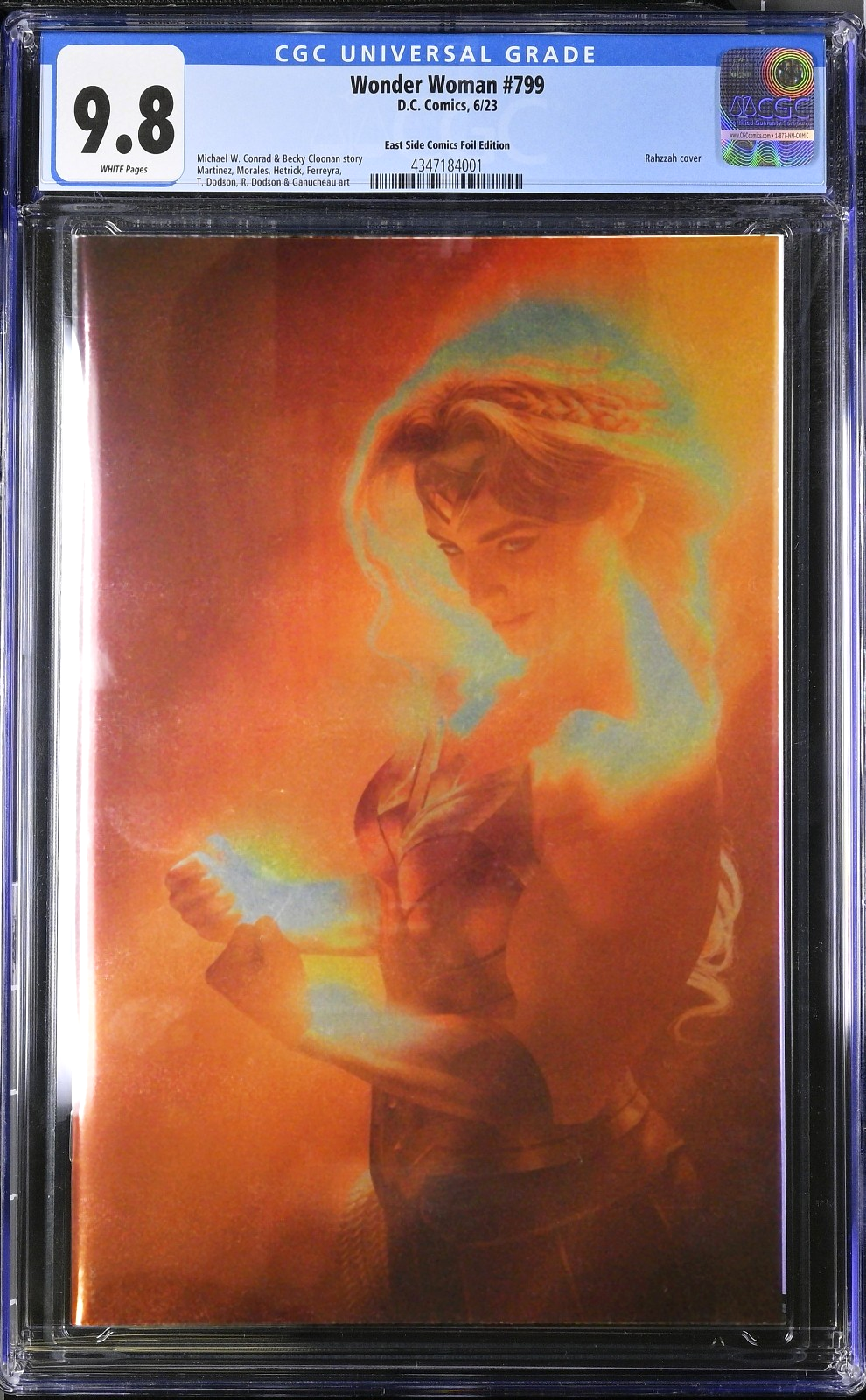 Wonder Woman #799 (2023) CGC 9.8 NM/MT Eastside Comics Beautiful Rahzzah Foil