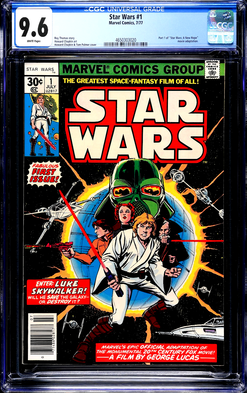 Star Wars #1 (1977) CGC 9.6 NM+ WHITE KEY Movie Adaptation 1st Luke Leia Vader