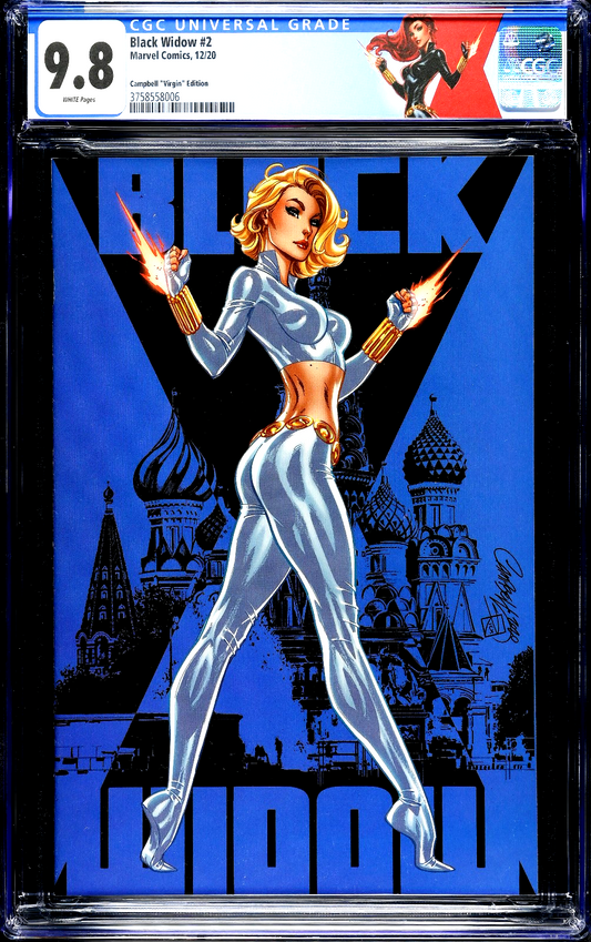 Black Widow #2 (2020) CGC 9.8 NM/MT Campbell Virgin 1:500 Retired Custom Label