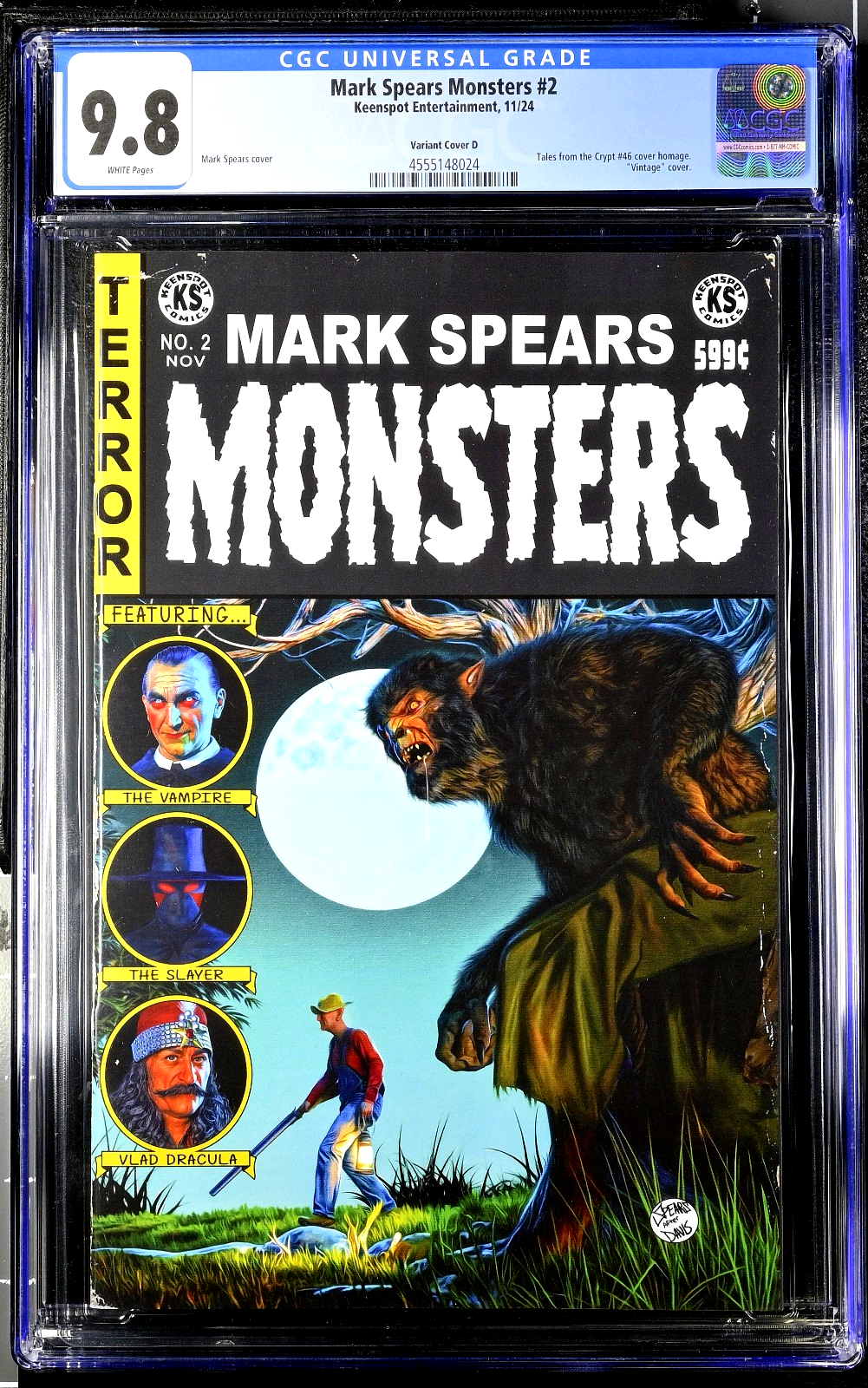 Mark Spears Monsters #2 (2024) CGC 9.8 NM/MT Tales Crypt 46 Homage Vintage Cover