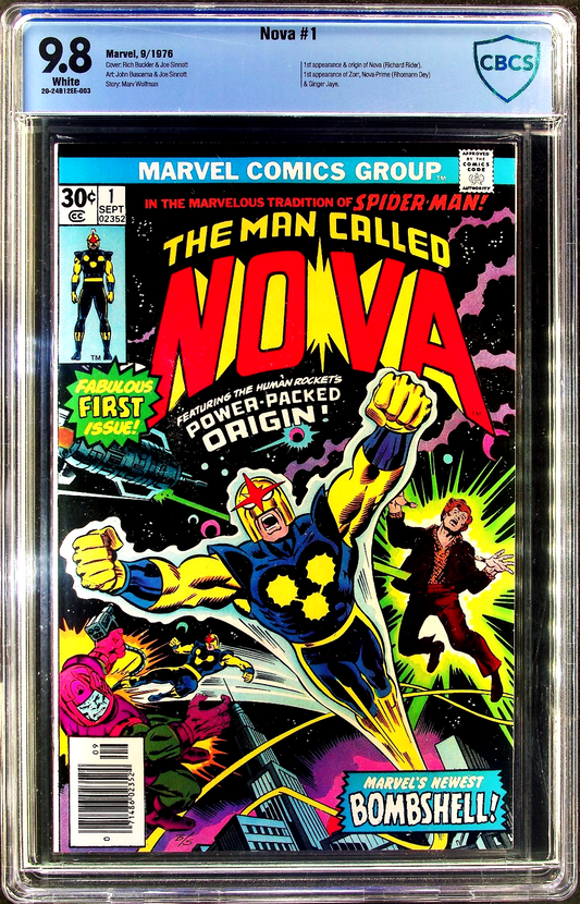 Nova #1 (1976) CBCS 9.8 NM/MT WHITE Pages KEY Origin & 1st Appearance