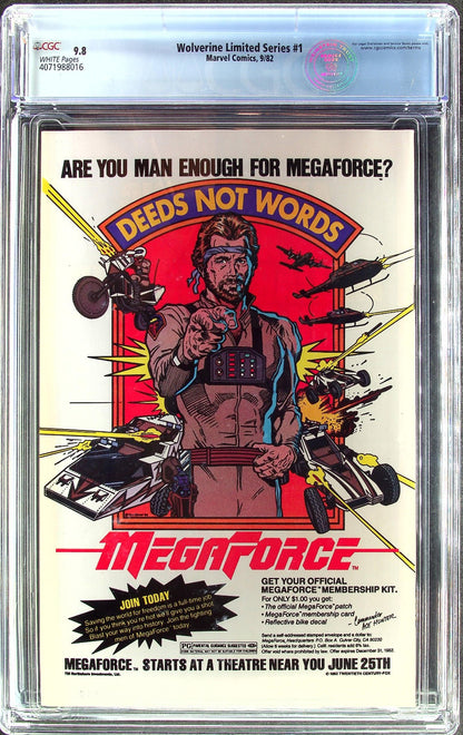 Wolverine Limited Series #1 (1982) CGC 9.8 NMMT WHITE Frank Miller Newsstand
