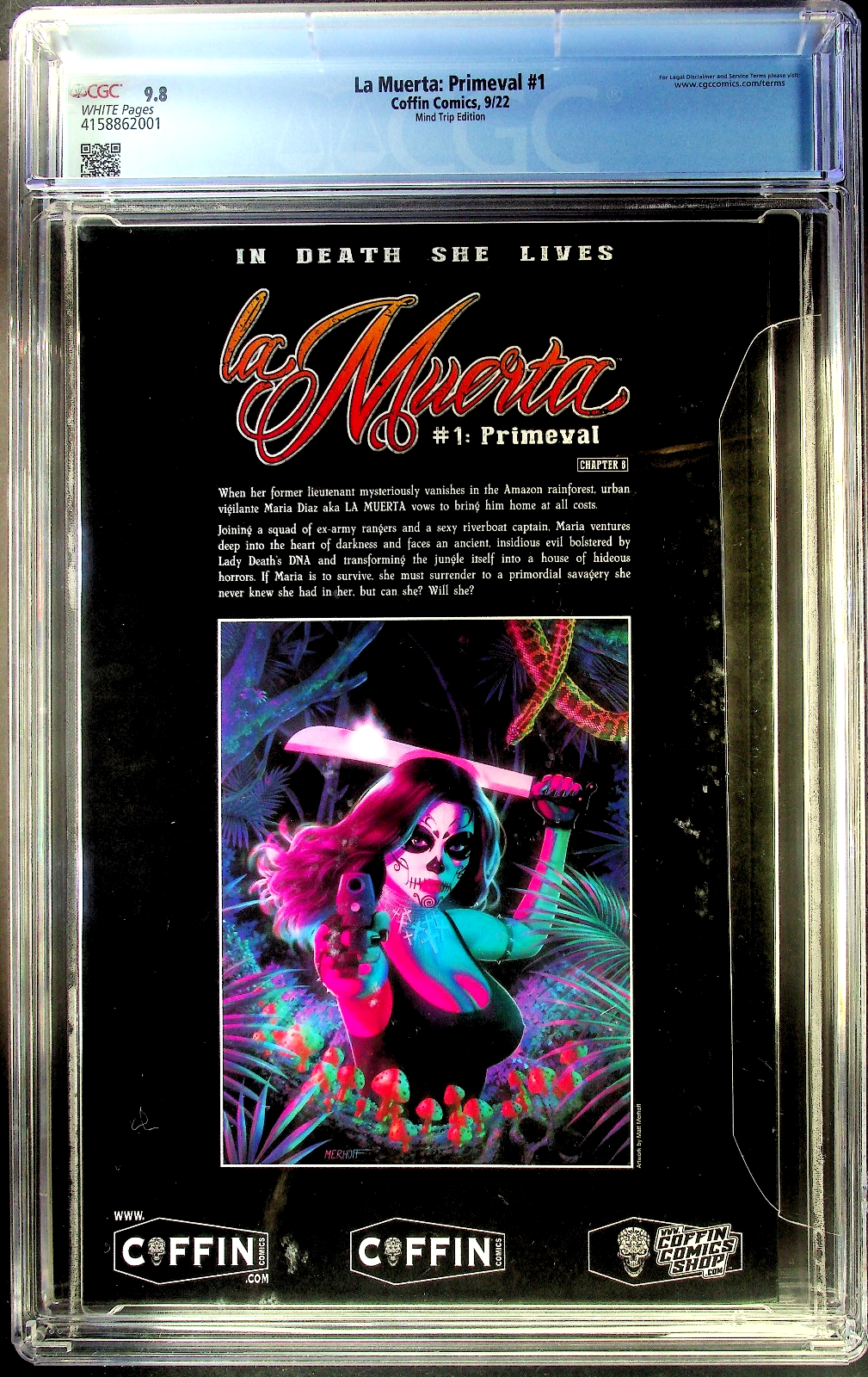 La Muerta: Primeval #1 (2022) CGC 9.8 NM/MT Coffin Comics Mind Trip Var LTD 166