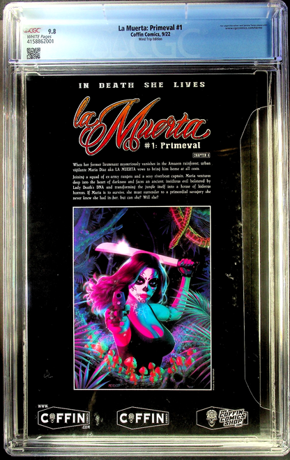 La Muerta: Primeval #1 (2022) CGC 9.8 NM/MT Coffin Comics Mind Trip Var LTD 166