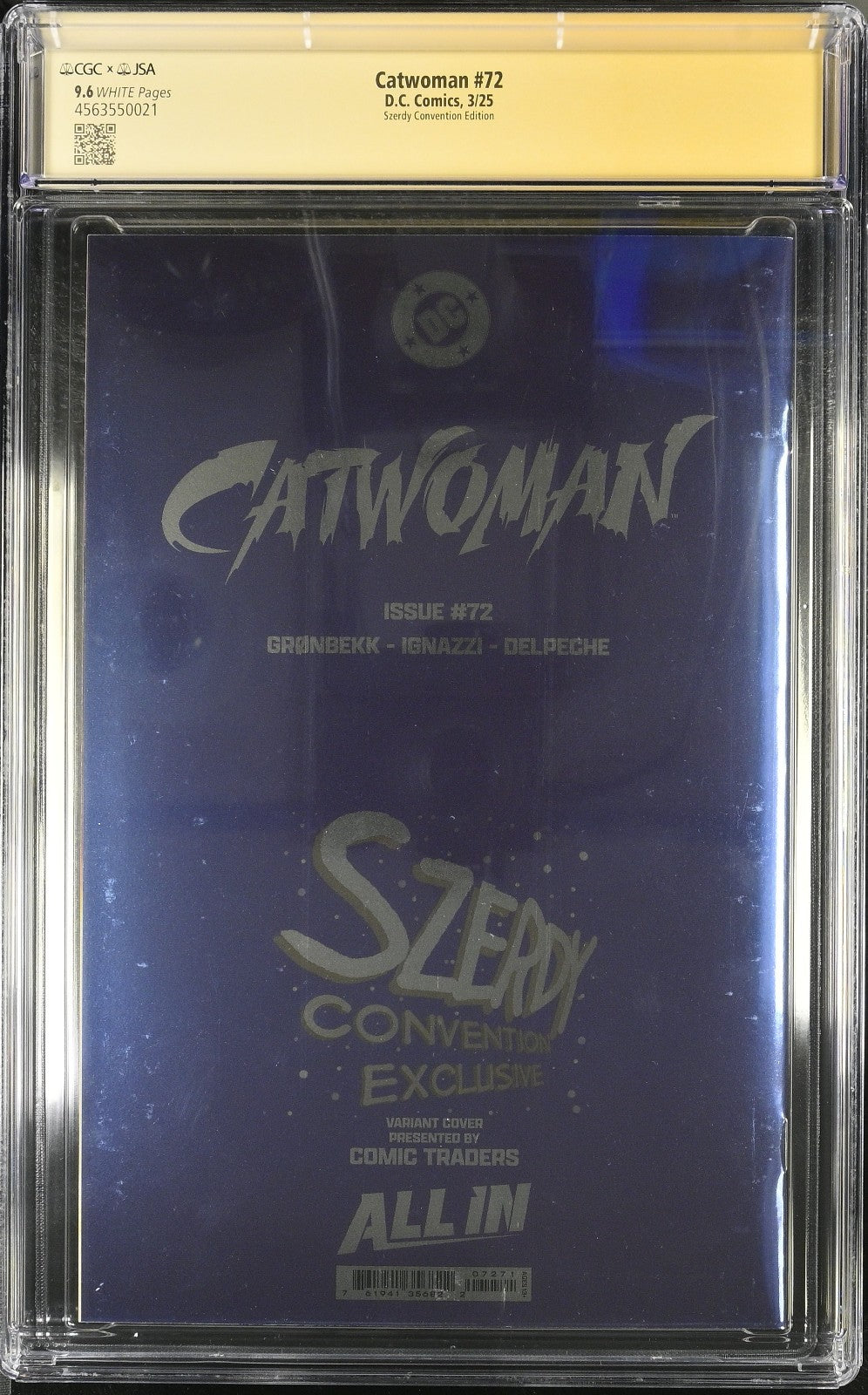 Catwoman #72 (2025) CGC 9.6 NM+ Nathan Szerdy Signed JSA Authenticated Signature