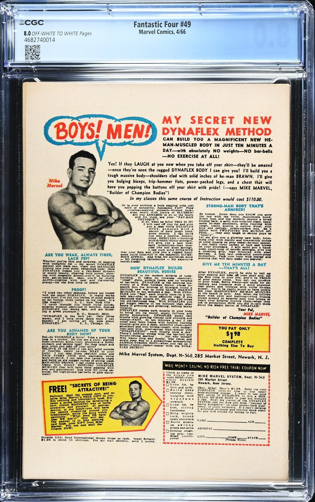 Fantastic Four #49 (1966) CGC 8.0 VF OW/W KEY 1st Galactus & 2nd Silver Surfer