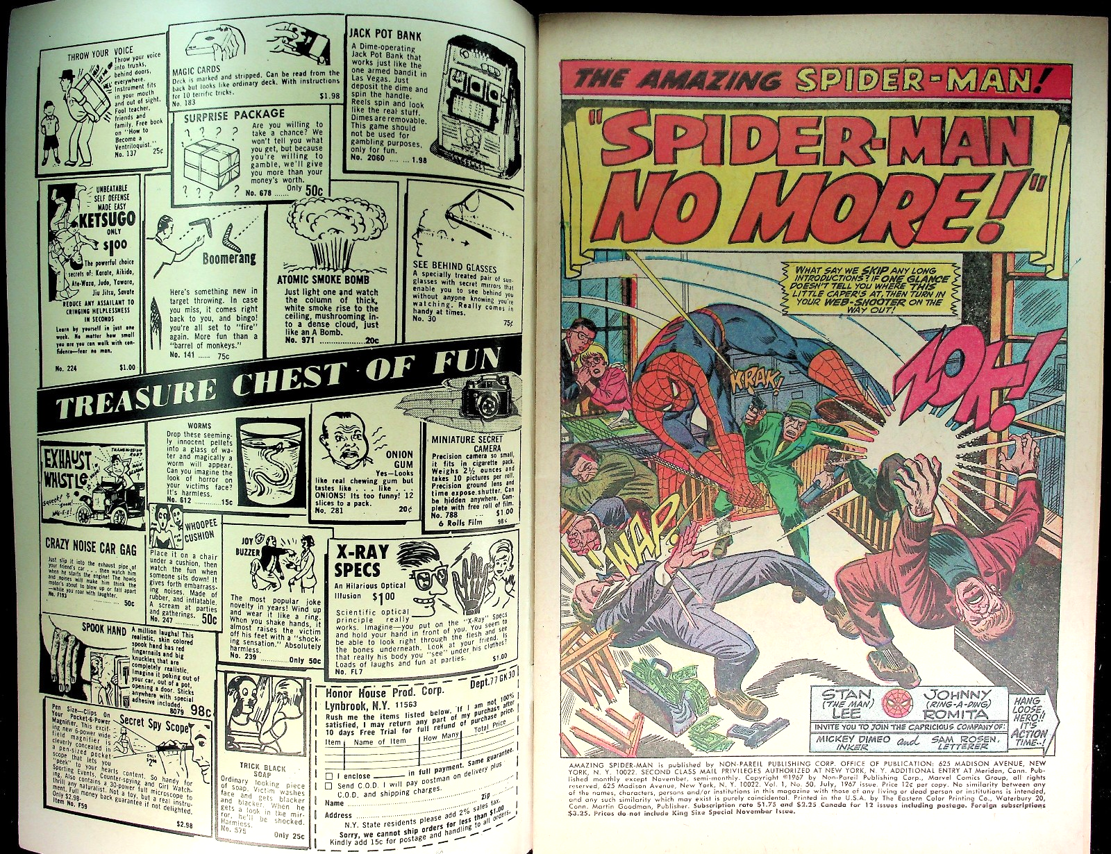 Amazing Spider-Man #50 (1967) High Grade KEY 1st Kingpin Origin Spider-Man PC
