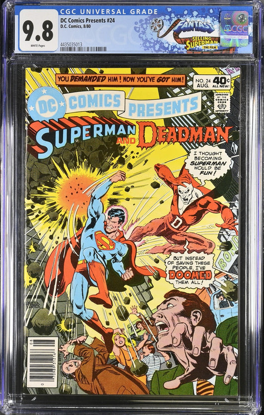 DC Comics Presents #24 (1980) CGC 9.8 NM/MT WHITE Superman & Deadman Fantast
