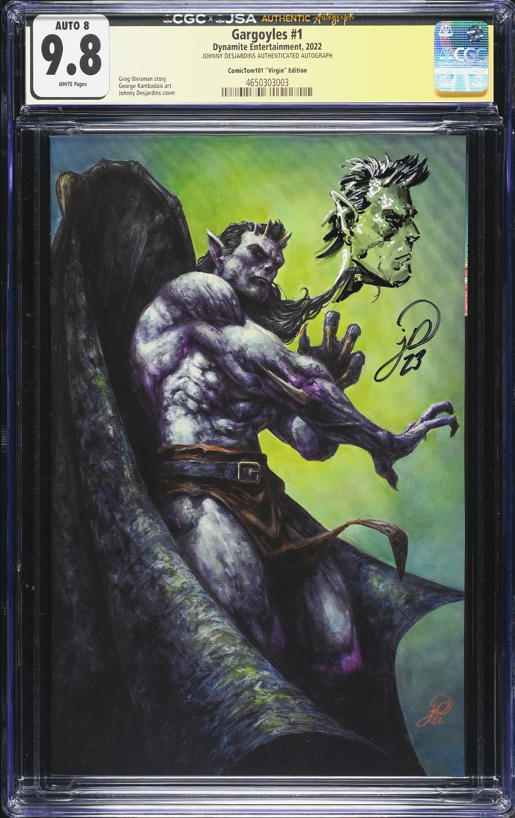 Gargoyles #1 (2022) CGC JSA 9.8 ComicTom101 Desjardins Signed Sketch Limited 650