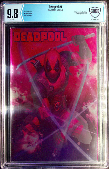 Deadpool #1 (2024) CBSC 9.8 NM/MT WHITE Pages Inhyuk Lee Foil Cover