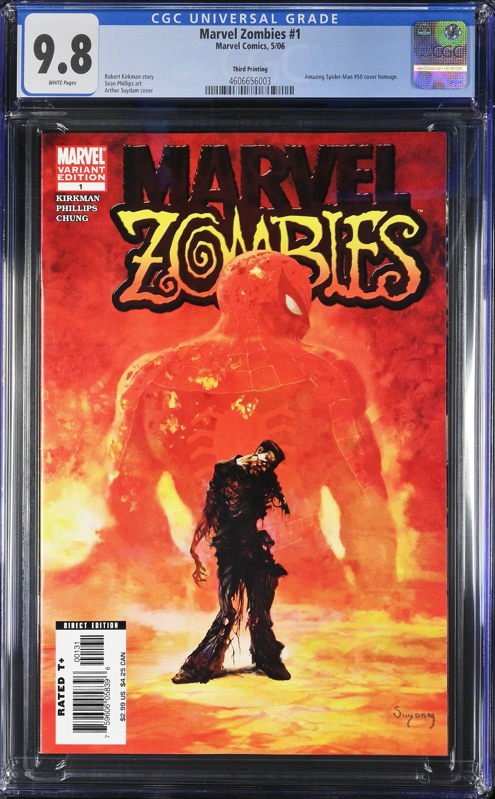 Marvel Zombies #1 (2006) CGC 9.8 3rd Print Suydam Amazing Spider-Man #50 Homage