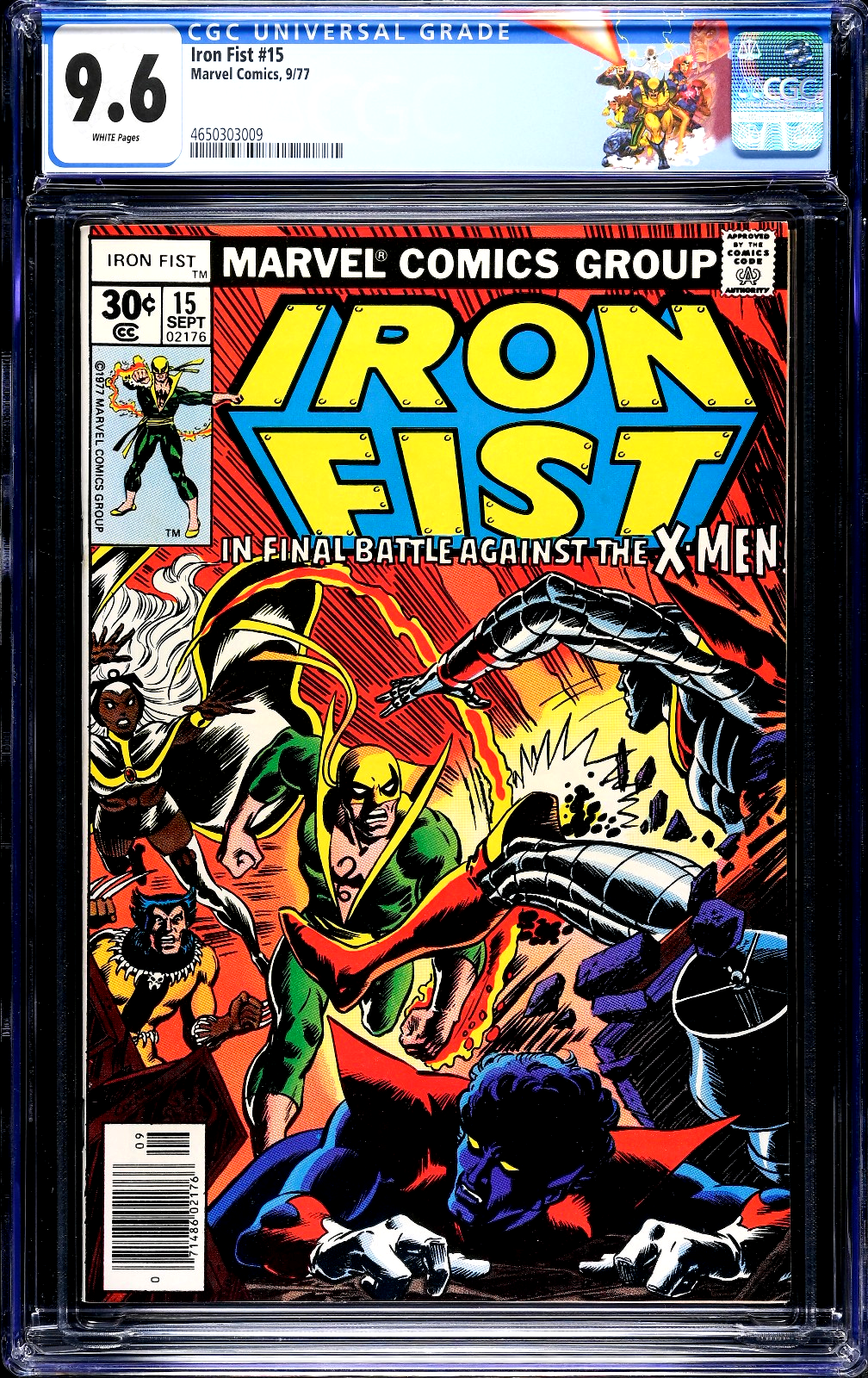 Iron Fist #15 (1977) CGC 9.6 NM+ White Pages KEY Final Issue X-Men Custom Label