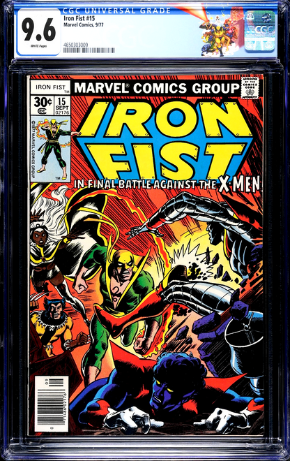 Iron Fist #15 (1977) CGC 9.6 NM+ White Pages KEY Final Issue X-Men Custom Label