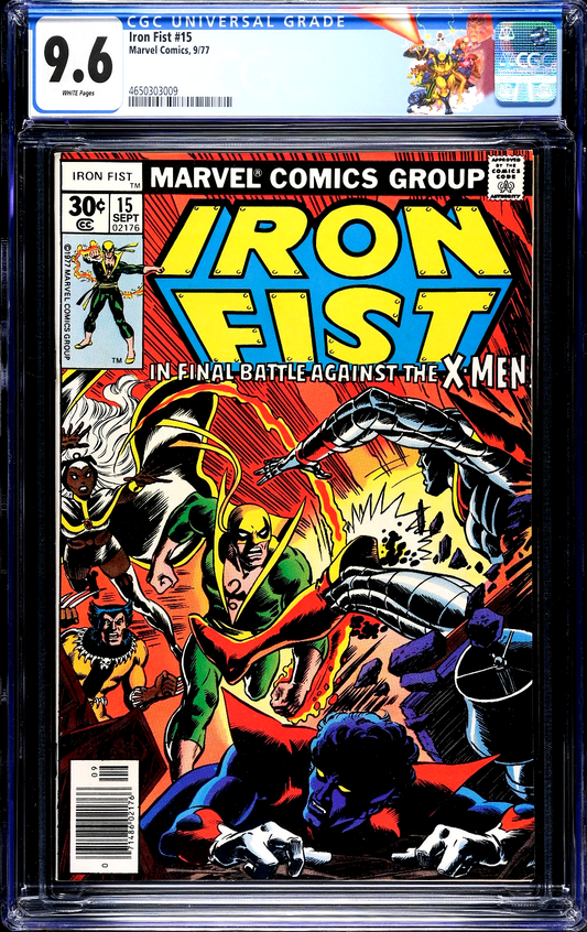 Iron Fist #15 (1977) CGC 9.6 NM+ White Pages KEY Final Issue X-Men Custom Label